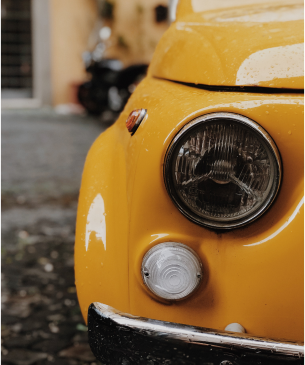 Yellow Vehicle Headlight